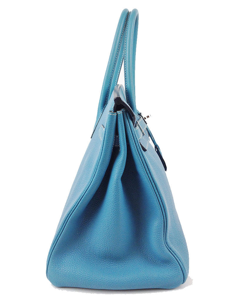 Hermès Blue Jean 35CM Birkin Togo Leather Bag | EMILY